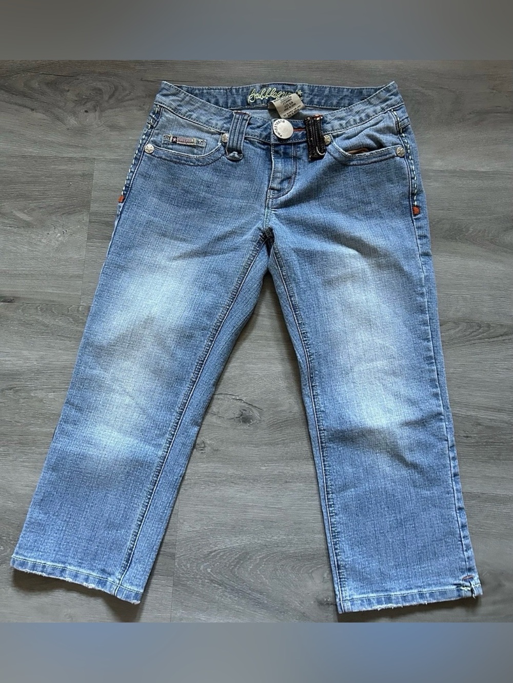 Bubblegum USA Low Rise Capri Jeans Size 5/6 Y2K Cropped Denim Vintage